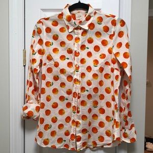 J. CREW button down dress shirt w/ orange pattern